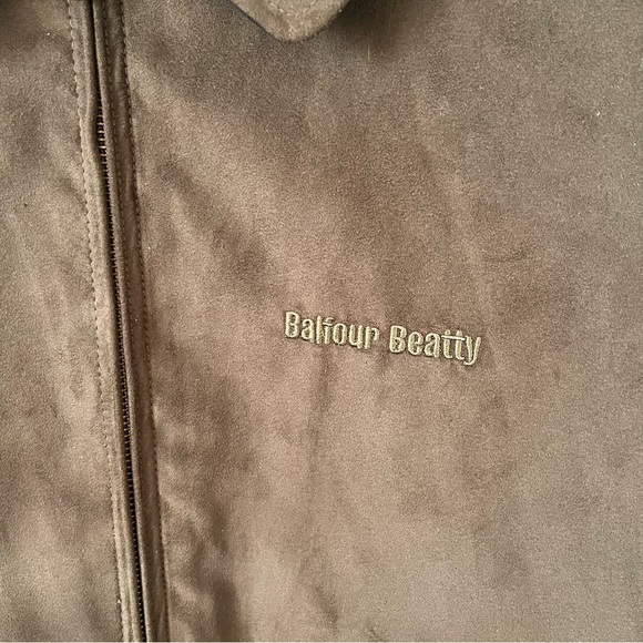 Cutter and Buck Men’s Classic Roosevelt Brown Faux Suede Zipper Jacket Collar LG - Picture 7 of 16